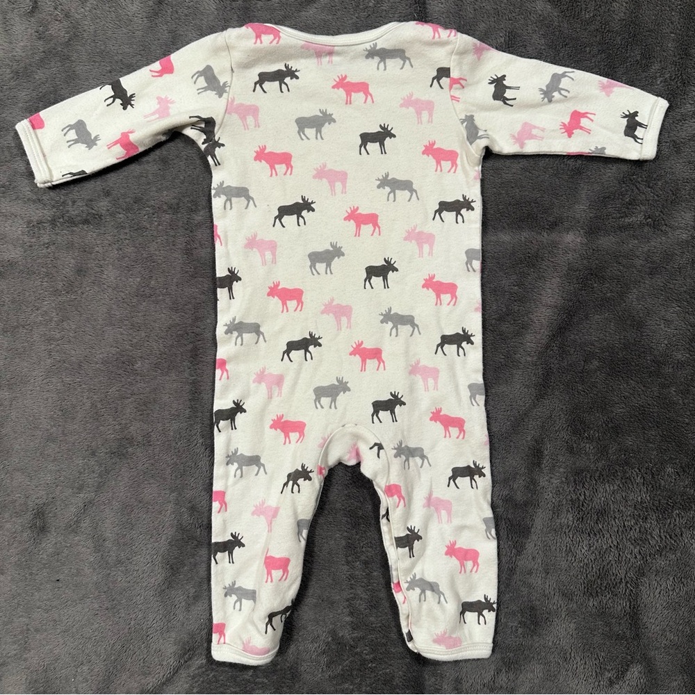 Hudson Baby Girl Button Coverall - Moose Print- 6-9 months - Picture 2 of 3